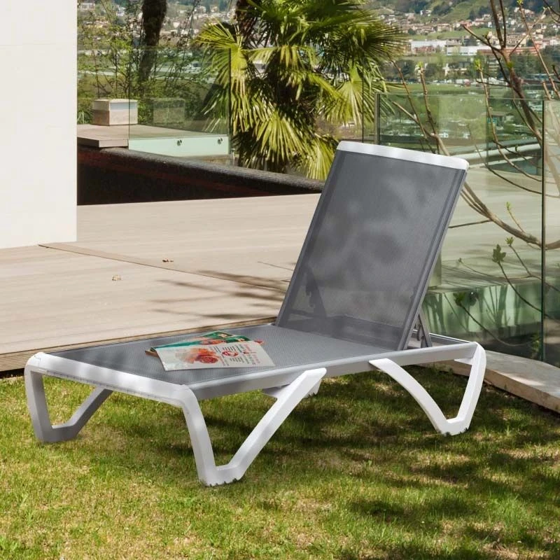 Outsunny Reclining Sun Lounger - Grey - 84B-595GY 8 Outsunny Reclining Sun Lounger - Grey - 84B-595GY - Image 8