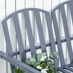 Outsunny Steel Patio Garden Bench - Grey - 84B-599GY -OUTSUNNY Sales Shop o u outsunny 84b 599gy 4
