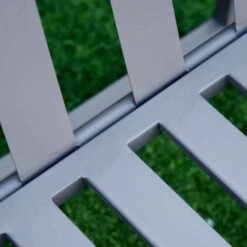 Outsunny Steel Patio Garden Bench - Grey - 84B-599GY -OUTSUNNY Sales Shop o u outsunny 84b 599gy 5