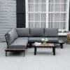 Outsunny 4 Piece L Shaped Garden Furniture Set - Grey - 84B-606V71CG -OUTSUNNY Sales Shop o u outsunny 84b 606v71cg