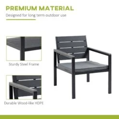 Outsunny 4-Seater Metal Garden Furniture Set - Grey - 84B-642V70CF -OUTSUNNY Sales Shop o u outsunny 84b 642v70cf 2