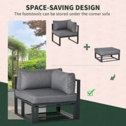 Outsunny 3-Seater Metal Garden Furniture Set - Grey - 84B-656 14 Outsunny 3-Seater Metal Garden Furniture Set - Grey - 84B-656 -OUTSUNNY Sales Shop o u outsunny 84b 656 3