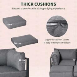 Outsunny 3-Seater Metal Garden Furniture Set - Grey - 84B-656 15 Outsunny 3-Seater Metal Garden Furniture Set - Grey - 84B-656 -OUTSUNNY Sales Shop o u outsunny 84b 656 4