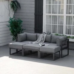 Outsunny 3-Seater Metal Garden Furniture Set - Grey - 84B-656 19 Outsunny 3-Seater Metal Garden Furniture Set - Grey - 84B-656 -OUTSUNNY Sales Shop o u outsunny 84b 656 lifestyle