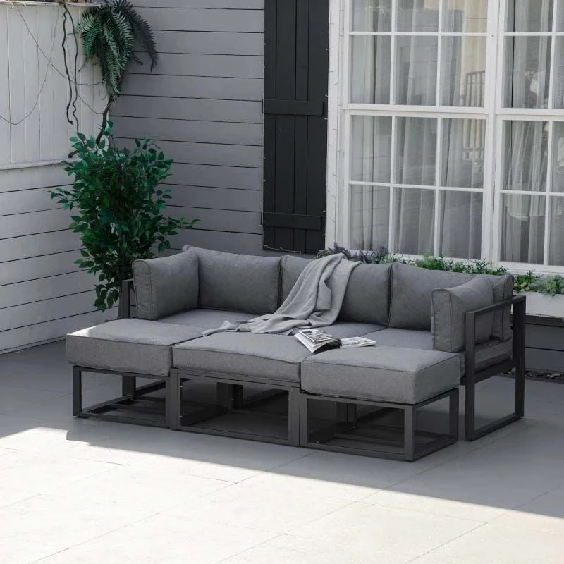 Outsunny 3-Seater Metal Garden Furniture Set - Grey - 84B-656 10 Outsunny 3-Seater Metal Garden Furniture Set - Grey - 84B-656 - Image 10
