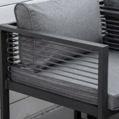 Outsunny 9 Piece Garden Dining Aluminium Cube Table Chairs & Footstool Set - Grey - 84B-657 -OUTSUNNY Sales Shop o u outsunny 84b 657 material