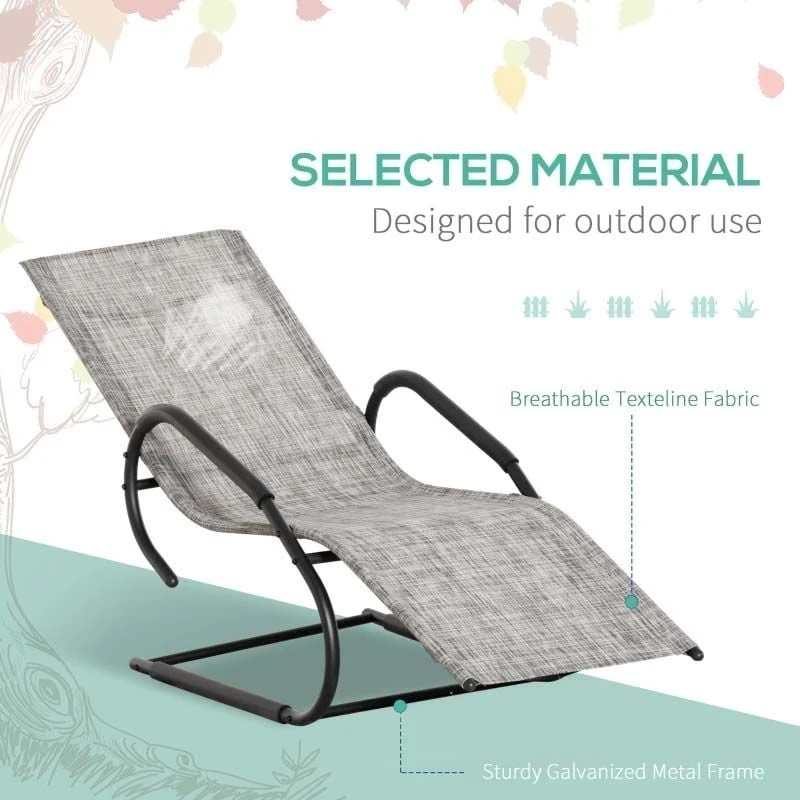 Outsunny Garden Sun Lounger - Grey - 84B-685 4 Outsunny Garden Sun Lounger - Grey - 84B-685 - Image 4