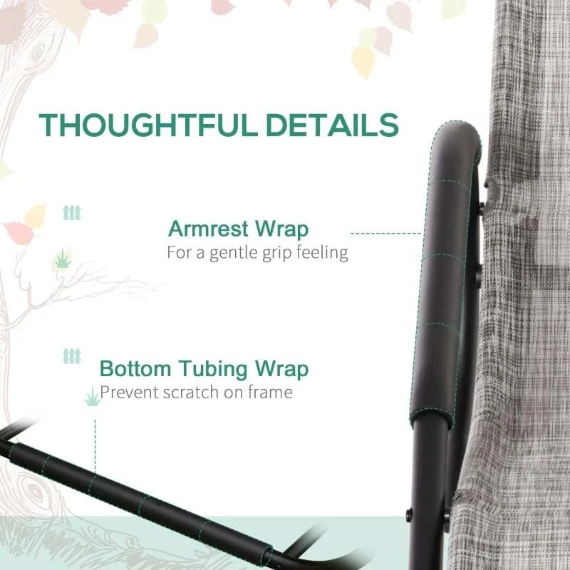 Outsunny Garden Sun Lounger - Grey - 84B-685 5 Outsunny Garden Sun Lounger - Grey - 84B-685 - Image 5