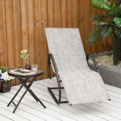 Outsunny Garden Sun Lounger - Grey - 84B-685 13 Outsunny Garden Sun Lounger - Grey - 84B-685 -OUTSUNNY Sales Shop o u outsunny 84b 685 lifestyle
