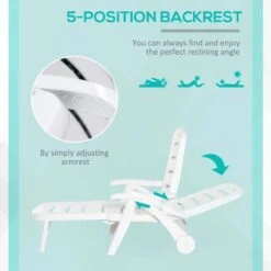 Outsunny Reclining Sun Lounger - White - 84B-687 13 Outsunny Reclining Sun Lounger - White - 84B-687 -OUTSUNNY Sales Shop o u outsunny 84b 687 3