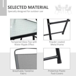 Outsunny 5 Piece Garden Furniture Dining Set - Black - 84B-697GY -OUTSUNNY Sales Shop o u outsunny 84b 697gy material