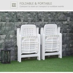 Outsunny Set Of 2 4-Position Backrest Folding Chairs - White - 84B-715 18 Outsunny Set Of 2 4-Position Backrest Folding Chairs - White - 84B-715 -OUTSUNNY Sales Shop o u outsunny 84b 715 folded