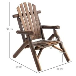Outsunny Garden Adirondack Chair - Carbonised - 84B-730 -OUTSUNNY Sales Shop o u outsunny 84b 730 2