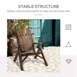 Outsunny Garden Adirondack Chair - Carbonised - 84B-730 -OUTSUNNY Sales Shop o u outsunny 84b 730 3