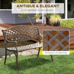 Outsunny 2-Seater Aluminium Garden Bench - Bronze - 84B-744 -OUTSUNNY Sales Shop o u outsunny 84b 744 2