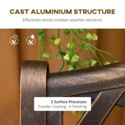Outsunny 2-Seater Aluminium Garden Bench - Bronze - 84B-744 -OUTSUNNY Sales Shop o u outsunny 84b 744 3