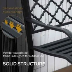 Outsunny 2-Seater Steel Garden Bench - Black - 84B-754 -OUTSUNNY Sales Shop o u outsunny 84b 754 4