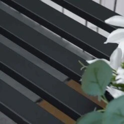 Outsunny 2-Seater Steel Garden Bench - Black - 84B-754 -OUTSUNNY Sales Shop o u outsunny 84b 754 8