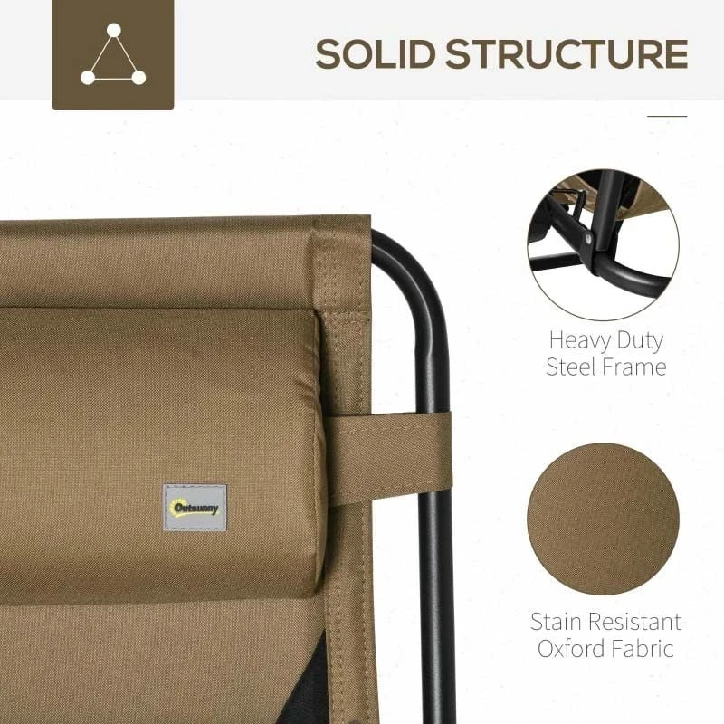 Outsunny Garden Sun Lounger Chair With Cup Holder - Brown - 84B-769V70CF 6 Outsunny Garden Sun Lounger Chair With Cup Holder - Brown - 84B-769V70CF - Image 6