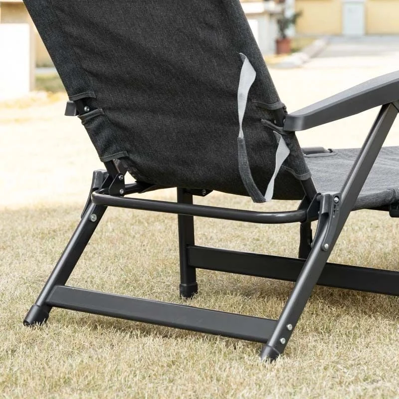 Outsunny Reclining Sun Lounger With Pillow - Grey - 84B-770V70CG 8 Outsunny Reclining Sun Lounger With Pillow - Grey - 84B-770V70CG - Image 8