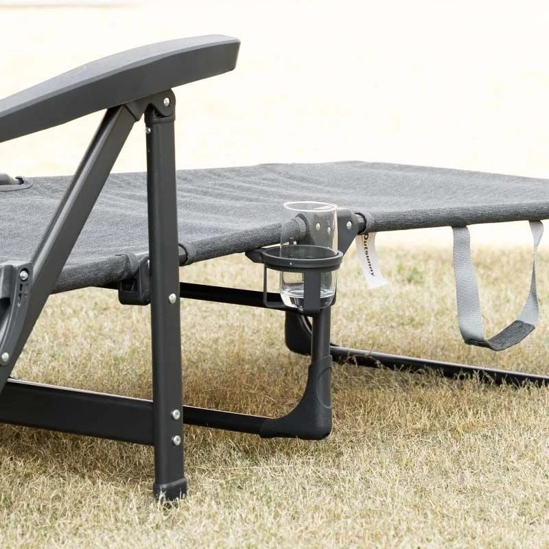 Outsunny Reclining Sun Lounger With Pillow - Grey - 84B-770V70CG 9 Outsunny Reclining Sun Lounger With Pillow - Grey - 84B-770V70CG - Image 9