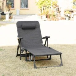 Outsunny Reclining Sun Lounger With Pillow - Grey - 84B-770V70CG 19 Outsunny Reclining Sun Lounger With Pillow - Grey - 84B-770V70CG -OUTSUNNY Sales Shop o u outsunny 84b 770v70cg lifestyle