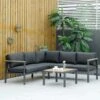 Outsunny 4 Piece L-Shaped Garden Furniture Set - Grey - 84B-779V01 -OUTSUNNY Sales Shop o u outsunny 84b 779v01