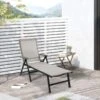 Outsunny Reclining Sun Lounger - Grey - 84B-792 18 Outsunny Reclining Sun Lounger - Grey - 84B-792 -OUTSUNNY Sales Shop o u outsunny 84b 792