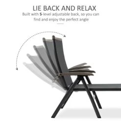 Outsunny Reclining Sun Lounger - Grey - 84B-792CG 13 Outsunny Reclining Sun Lounger - Grey - 84B-792CG -OUTSUNNY Sales Shop o u outsunny 84b 792cg 2