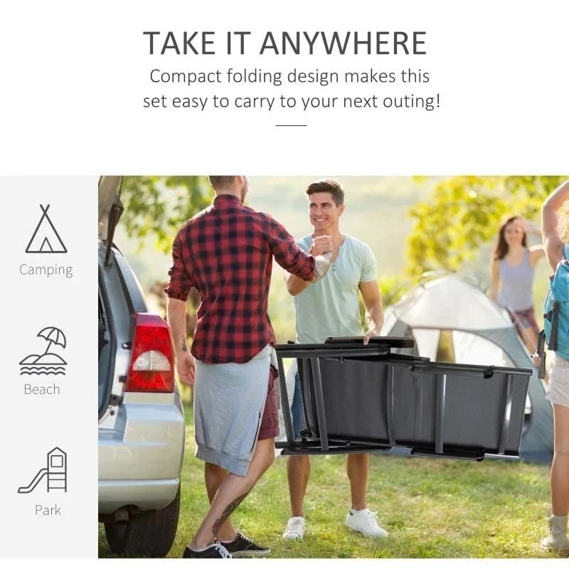 Outsunny Reclining Sun Lounger - Grey - 84B-792CG 6 Outsunny Reclining Sun Lounger - Grey - 84B-792CG - Image 6