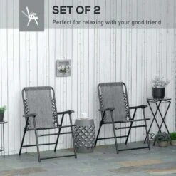 Outsunny 2 Piece Garden Chair Set - Grey - 84B-811GY -OUTSUNNY Sales Shop o u outsunny 84b 811gy 2