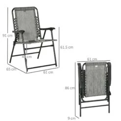 Outsunny 2 Piece Garden Chair Set - Grey - 84B-811GY -OUTSUNNY Sales Shop o u outsunny 84b 811gy dimensions