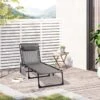Outsunny Reclining Sun Lounger With Pillow - Grey - 84B-812V70