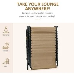 Outsunny Reclining Sun Lounger With Pillow - Beige - 84B-812V70BG -OUTSUNNY Sales Shop o u outsunny 84b 812v70bg 4