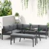 Outsunny 4 Piece L-shaped Garden Furniture Set - Grey - 84B-815V70 -OUTSUNNY Sales Shop o u outsunny 84b 815v70