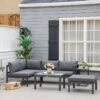 Outsunny 5 Piece L-shaped Garden Furniture Set - Grey - 84B-817V70CG -OUTSUNNY Sales Shop o u outsunny 84b 817v70cg
