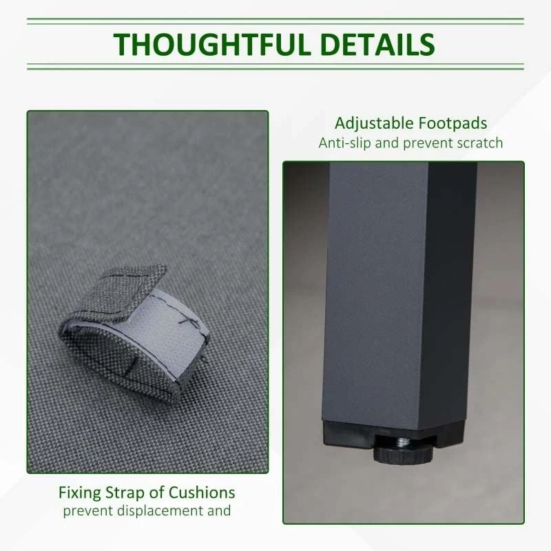 Outsunny 5 Piece L-shaped Garden Furniture Set - Grey - 84B-817V70CG 7 Outsunny 5 Piece L-shaped Garden Furniture Set - Grey - 84B-817V70CG - Image 7