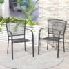 Outsunny Set Of 2 Metal Garden Chairs - Grey - 84B-827GY 20 Outsunny Set Of 2 Metal Garden Chairs - Grey - 84B-827GY -OUTSUNNY Sales Shop o u outsunny 84b 827gy
