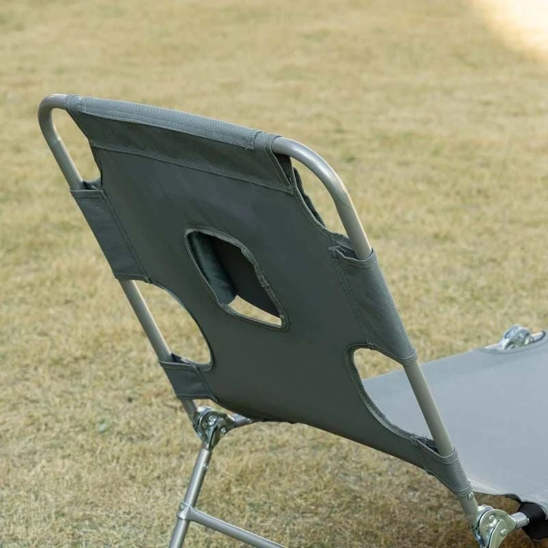 Outsunny Reclining Sun Lounger With Head Pillow - Grey - 84B-867GY 8 Outsunny Reclining Sun Lounger With Head Pillow - Grey - 84B-867GY - Image 8