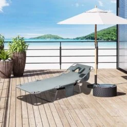 Outsunny Reclining Sun Lounger With Head Pillow - Grey - 84B-867GY 17 Outsunny Reclining Sun Lounger With Head Pillow - Grey - 84B-867GY -OUTSUNNY Sales Shop o u outsunny 84b 867gy lifestyle