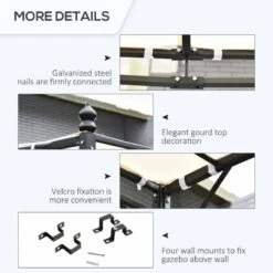 Outsunny 3 X 3m Pergola Gazebo Wall Mounted Garden Porch - Black & Cream White - 84C-038 -OUTSUNNY Sales Shop o u outsunny 84c 038 details