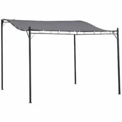 Outsunny 3 X 3m Freestanding Metal Wall Pergola Gazebo Awning Canopy - Grey - 84C-038GY 12 Outsunny 3 X 3m Freestanding Metal Wall Pergola Gazebo Awning Canopy - Grey - 84C-038GY -OUTSUNNY Sales Shop o u outsunny 84c 038gy full
