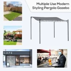Outsunny 3 X 3m Freestanding Metal Wall Pergola Gazebo Awning Canopy - Grey - 84C-038GY 15 Outsunny 3 X 3m Freestanding Metal Wall Pergola Gazebo Awning Canopy - Grey - 84C-038GY -OUTSUNNY Sales Shop o u outsunny 84c 038gy use