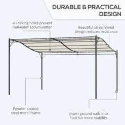 Outsunny 4 X 3m Wall Mounted Pergola Gazebo Awning For Garden & Door Porch - Cream - 84C-038V01 -OUTSUNNY Sales Shop o u outsunny 84c 038v01 design
