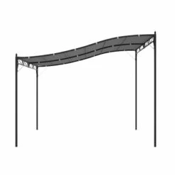 Outsunny 4 X 3m Wall Mounted Pergola Gazebo Awning For Garden & Door Porch - Black & Grey - 84C-038V01GY -OUTSUNNY Sales Shop o u outsunny 84c 038v01gy full2