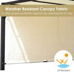 Outsunny 3 X 3m Outdoor Metal Retractable Pergola Gazebo Canopy - Cream White & Black - 84C-063CW 14 Outsunny 3 X 3m Outdoor Metal Retractable Pergola Gazebo Canopy - Cream White & Black - 84C-063CW -OUTSUNNY Sales Shop o u outsunny 84c 063cw fabric