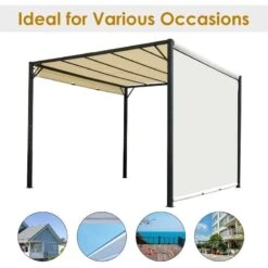 Outsunny 3 X 3m Outdoor Metal Retractable Pergola Gazebo Canopy - Cream White & Black - 84C-063CW 15 Outsunny 3 X 3m Outdoor Metal Retractable Pergola Gazebo Canopy - Cream White & Black - 84C-063CW -OUTSUNNY Sales Shop o u outsunny 84c 063cw uses