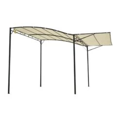 Outsunny 3 X 2.5m Pergola Gazebo Door Canopy With Extended Shelter - Cream White - 84C-135 -OUTSUNNY Sales Shop o u outsunny 84c 135 full