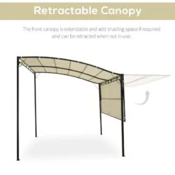 Outsunny 3 X 2.5m Pergola Gazebo Door Canopy With Extended Shelter - Cream White - 84C-135 -OUTSUNNY Sales Shop o u outsunny 84c 135 retractable