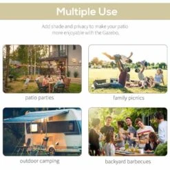 Outsunny 3 X 2.5m Pergola Gazebo Door Canopy With Extended Shelter - Cream White - 84C-135 -OUTSUNNY Sales Shop o u outsunny 84c 135 use